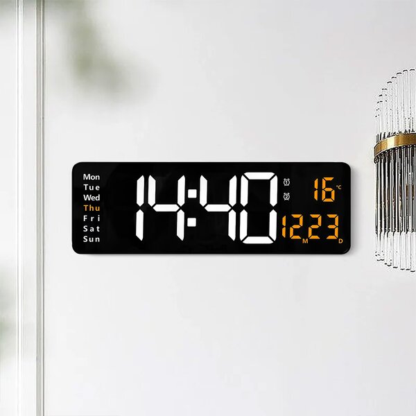 Moderna XXL LED elektronska budilka 39cm USB + daljinec