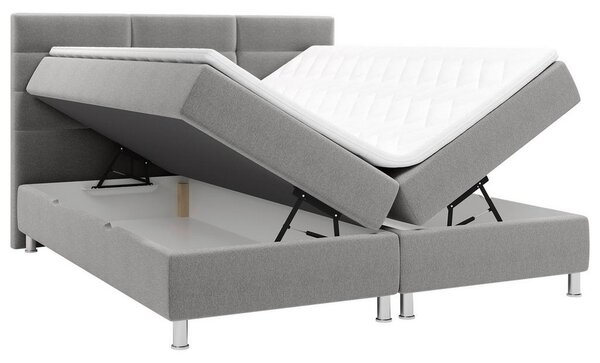 POSTELJA Z VZMETNICO 140 cm x 200 cm , tekstil modra, siva