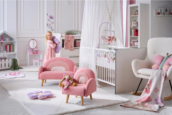 OTROŠKA KLOP Samy 79/56/48 cm roza, bela, pink