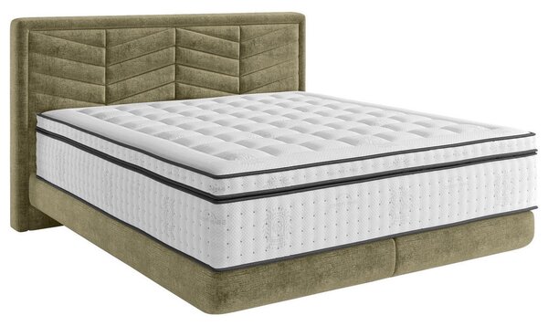 BOXSPRING POSTELJA 140 cm x 200 cm , tekstil olivno zelena