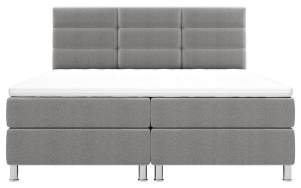POSTELJA Z VZMETNICO 140 cm x 200 cm , tekstil modra, siva