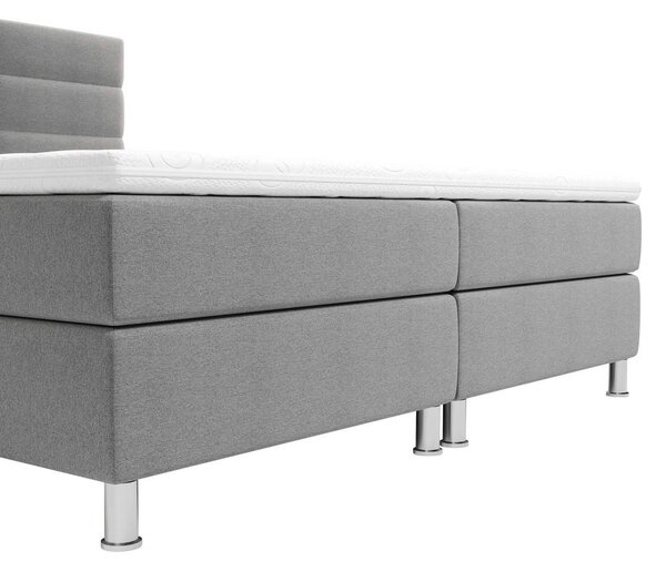 POSTELJA Z VZMETNICO 140 cm x 200 cm , tekstil modra, siva