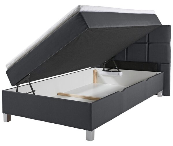 POSTELJA Z VZMETNICO 120 cm x 200 cm , tekstil antracit