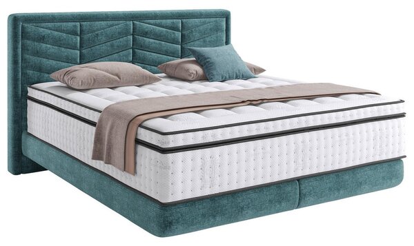 BOXSPRING POSTELJA 140 cm x 200 cm , tekstil modra