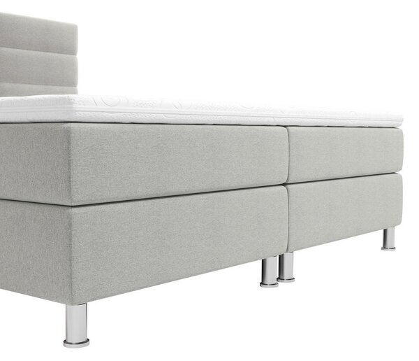POSTELJA Z VZMETNICO 140 cm x 200 cm , tekstil siva