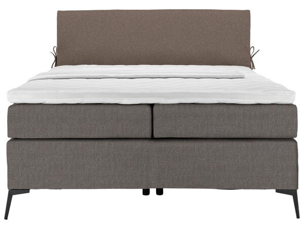 POSTELJA BOXSPRING 120 cm x 200 cm , tekstil rjava, siva