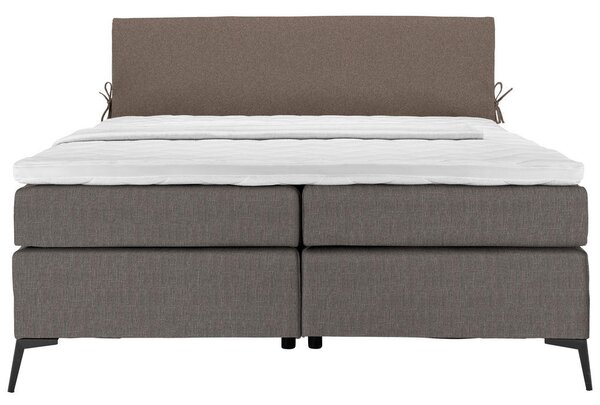 POSTELJA BOXSPRING 140 cm x 200 cm , tekstil rjava, siva