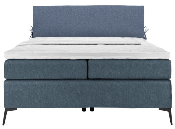 POSTELJA BOXSPRING 120 cm x 200 cm , tekstil modra, temno modra