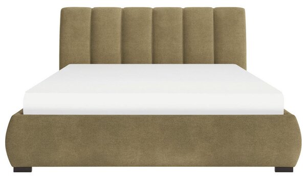 OBLAZINJENA POSTELJA 140 cm x 200 cm , les, tekstil, leseni material rjava