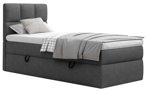 POSTELJA Z VZMETNICO 90 cm x 200 cm , les, tekstil, leseni material antracit