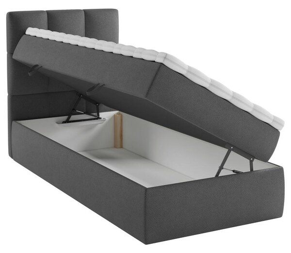 POSTELJA Z VZMETNICO 90 cm x 200 cm , les, tekstil, leseni material antracit