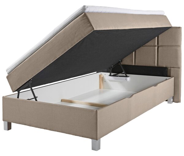 POSTELJA Z VZMETNICO 120 cm x 200 cm , tekstil bež