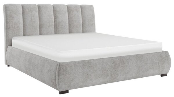 OBLAZINJENA POSTELJA 140 cm x 200 cm , les, tekstil, leseni material bež