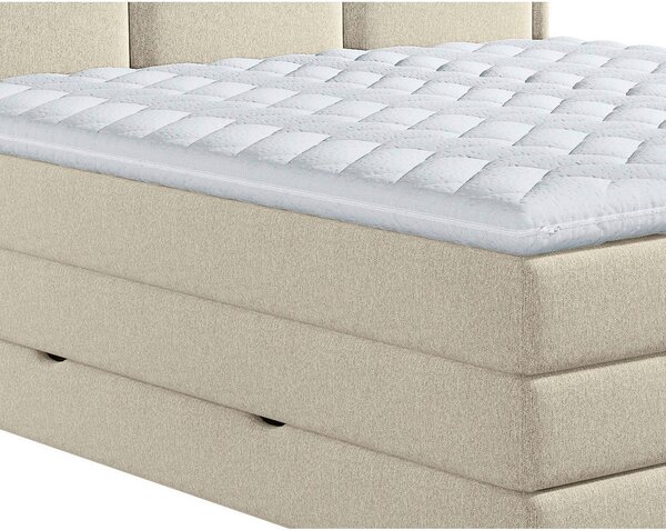 POSTELJA BOXSPRING 160 cm x 200 cm , tekstil bež
