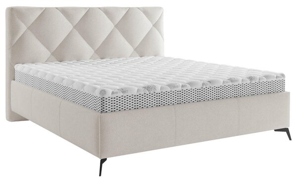 OBLAZINJENA POSTELJA 160 cm x 200 cm , tekstil krem barve