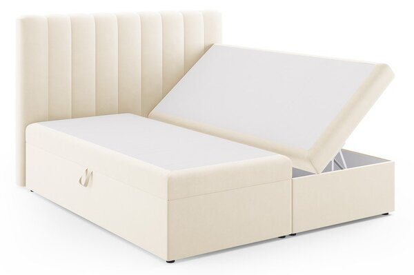Bež boxspring postelja s prostorom za shranjevanje 180x200 cm Gina – Milo Casa