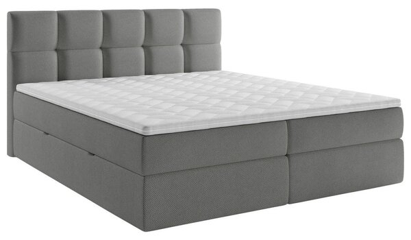 POSTELJA Z VZMETNICO 140 cm x 200 cm , les, tekstil, leseni material siva