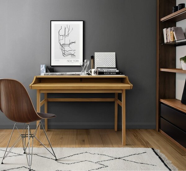 Pisarniška pisalna miza v hrastovem dekorju 44x115 cm Carteret – Woodman