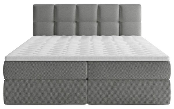 POSTELJA Z VZMETNICO 140 cm x 200 cm , les, tekstil, leseni material siva