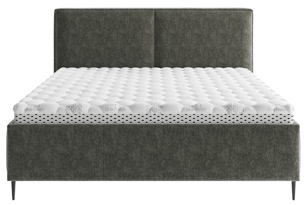 OBLAZINJENA POSTELJA 140 cm x 200 cm , les, tekstil, leseni material antracit
