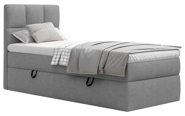 POSTELJA Z VZMETNICO 90 cm x 200 cm , les, tekstil, leseni material temno siva