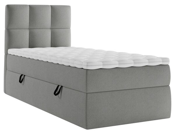 POSTELJA Z VZMETNICO 90 cm x 200 cm , les, tekstil, leseni material temno siva