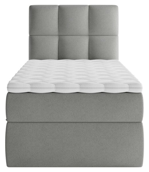 POSTELJA Z VZMETNICO 90 cm x 200 cm , les, tekstil, leseni material temno siva