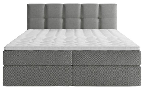 POSTELJA Z VZMETNICO 160 cm x 200 cm , les, tekstil, leseni material siva