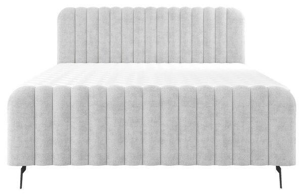 POSTELJA Z VZMETNICO 140 cm x 200 cm , les, tekstil, leseni material siva