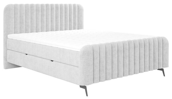 POSTELJA Z VZMETNICO 140 cm x 200 cm , les, tekstil, leseni material siva