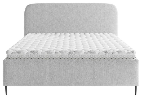OBLAZINJENA POSTELJA 180 cm x 200 cm , les, tekstil, leseni material siva