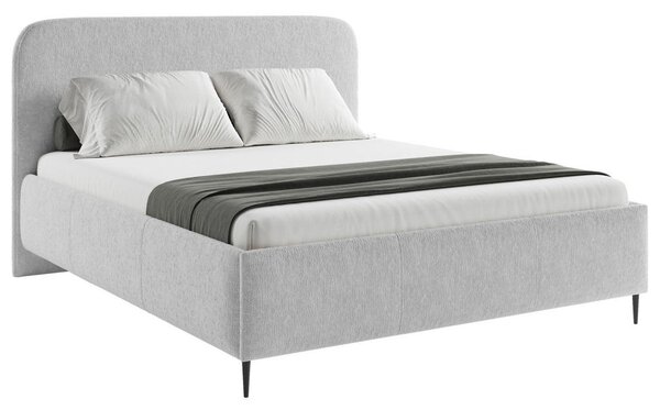 OBLAZINJENA POSTELJA 180 cm x 200 cm , les, tekstil, leseni material siva