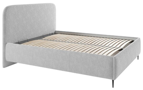 OBLAZINJENA POSTELJA 180 cm x 200 cm , les, tekstil, leseni material siva