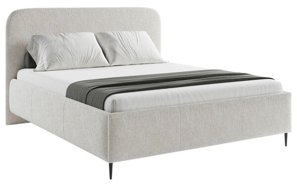 OBLAZINJENA POSTELJA 140 cm x 200 cm , les, tekstil, leseni material bež