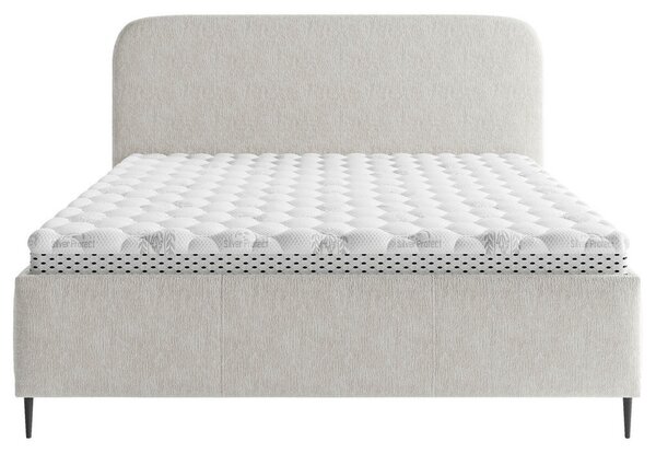 OBLAZINJENA POSTELJA 140 cm x 200 cm , les, tekstil, leseni material bež