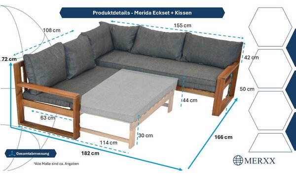 LOUNGE GARNITURA akacija masivno