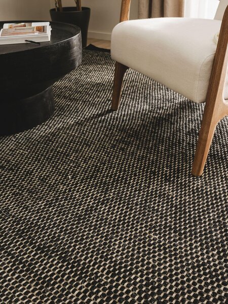 Volnena preproga Rocco Black White
