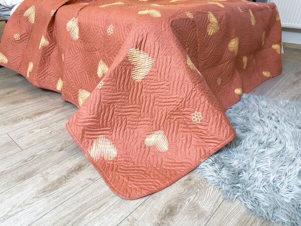 Pregrinjalo za posteljo ORANGE HEART, roza Dimenzije: 170 x 210 cm