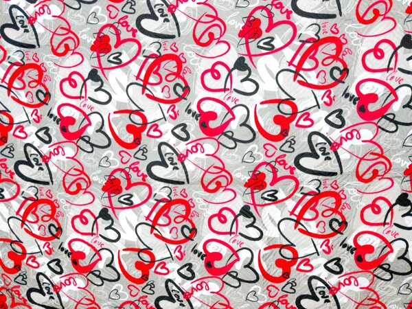 Pregrinjalo za posteljo STREET LOVE, sivo Dimenzije: 170 x 210 cm