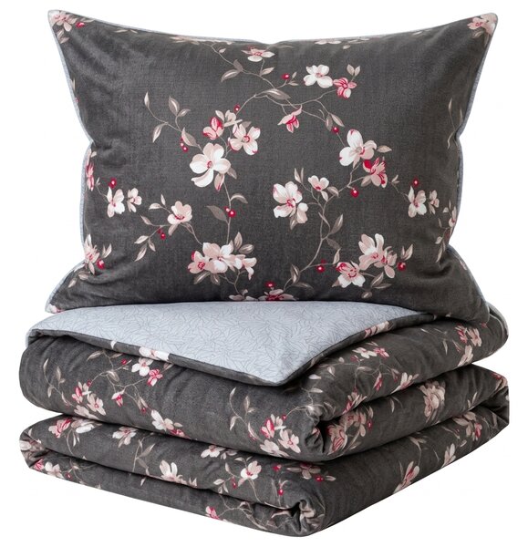 Flanelna posteljnina iz mikrovlaken BLOSSOM, siva Dimenzije posteljnine: 70 x 90 cm | 140 x 200 cm