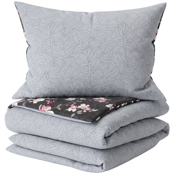 Flanelna posteljnina iz mikrovlaken BLOSSOM, siva Dimenzije posteljnine: 70 x 90 cm | 140 x 200 cm