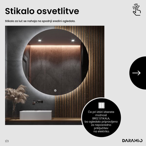 Okroglo kopalniško ogledalo z LED osvetlitvijo E2