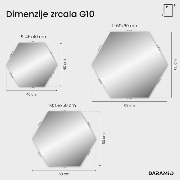 Netipično ogledalo z LED osvetlitvijo G10