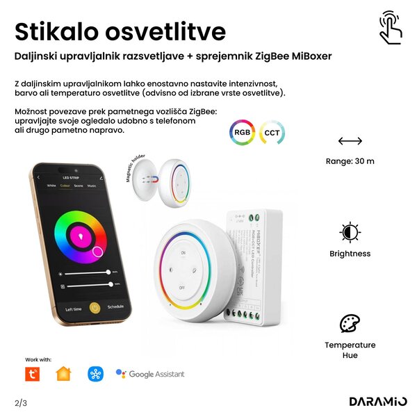 Okroglo kopalniško ogledalo z LED osvetlitvijo E1