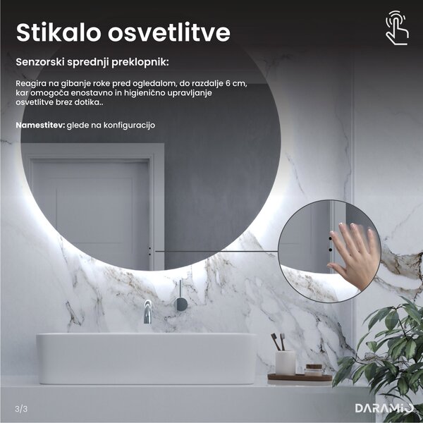 Okroglo kopalniško ogledalo z LED osvetlitvijo E2