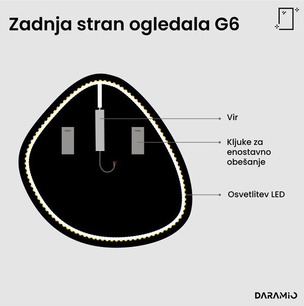 Netipično ogledalo z LED osvetlitvijo G6