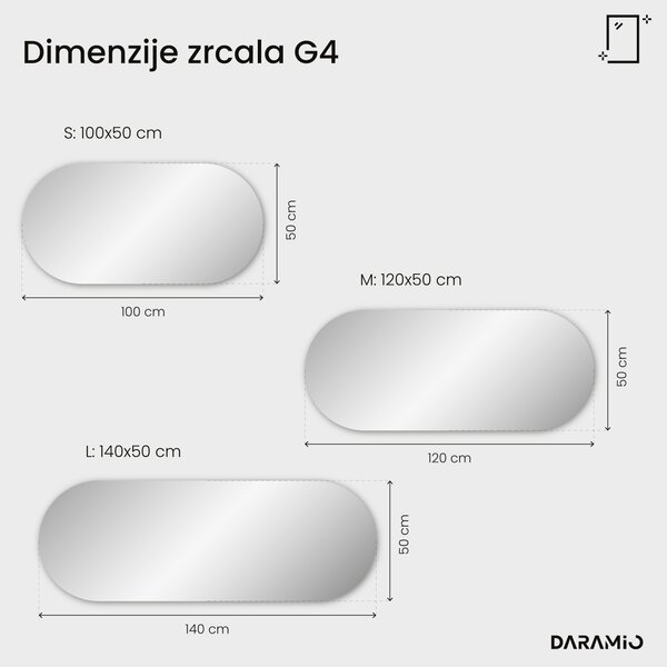 Netipično ogledalo z LED osvetlitvijo G4