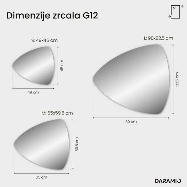 Netipično ogledalo z LED osvetlitvijo G12