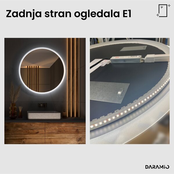 Okroglo kopalniško ogledalo z LED osvetlitvijo E1