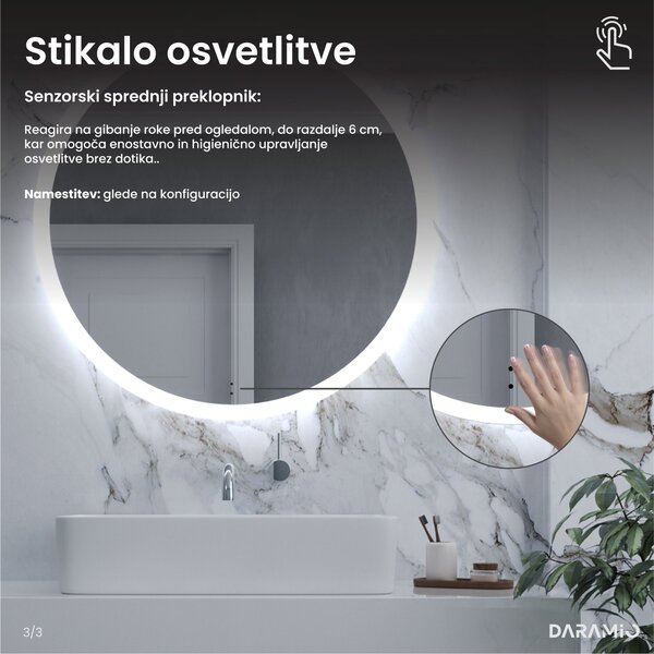 Okroglo kopalniško ogledalo z LED osvetlitvijo E1